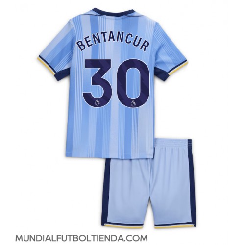 Camiseta Tottenham Hotspur Rodrigo Bentancur #30 Segunda Equipación Replica 2024-25 para niños mangas cortas (+ Pantalones cortos)